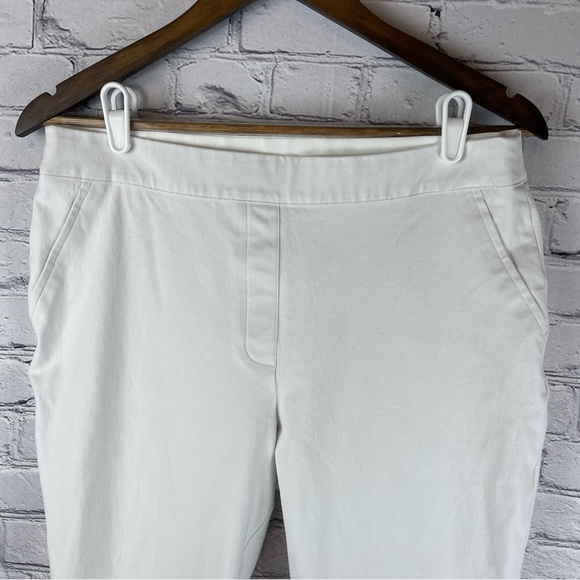 SPANX Flared‎ Pull-On Cropped Jeans Tummy Control Stretch Women’s Large White - Picture 3 of 12